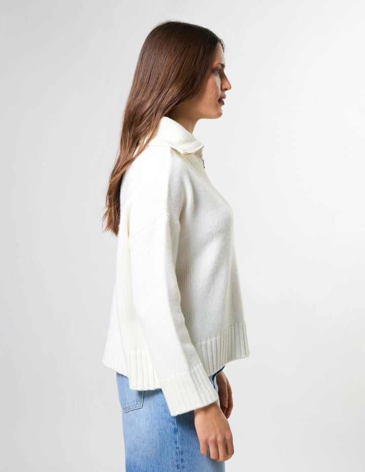 Cory Zip Knit - Ivory