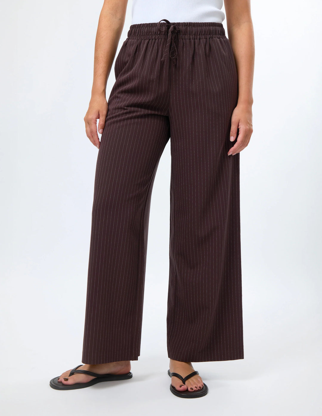 Nora Pant - Raisin Pinstripe