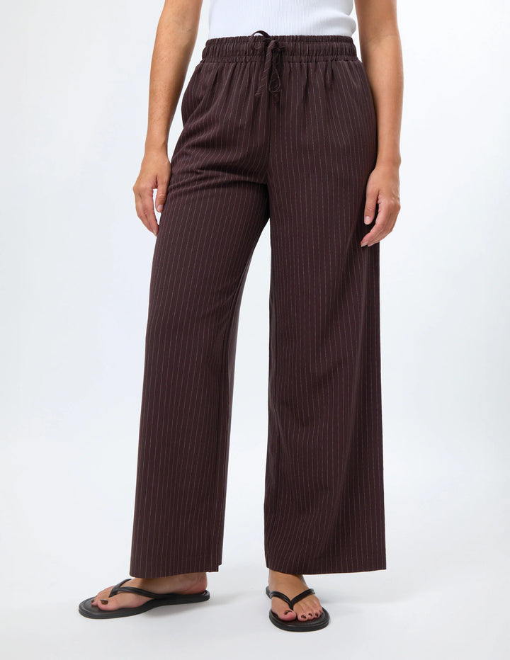 Nora Pant - Raisin Pinstripe