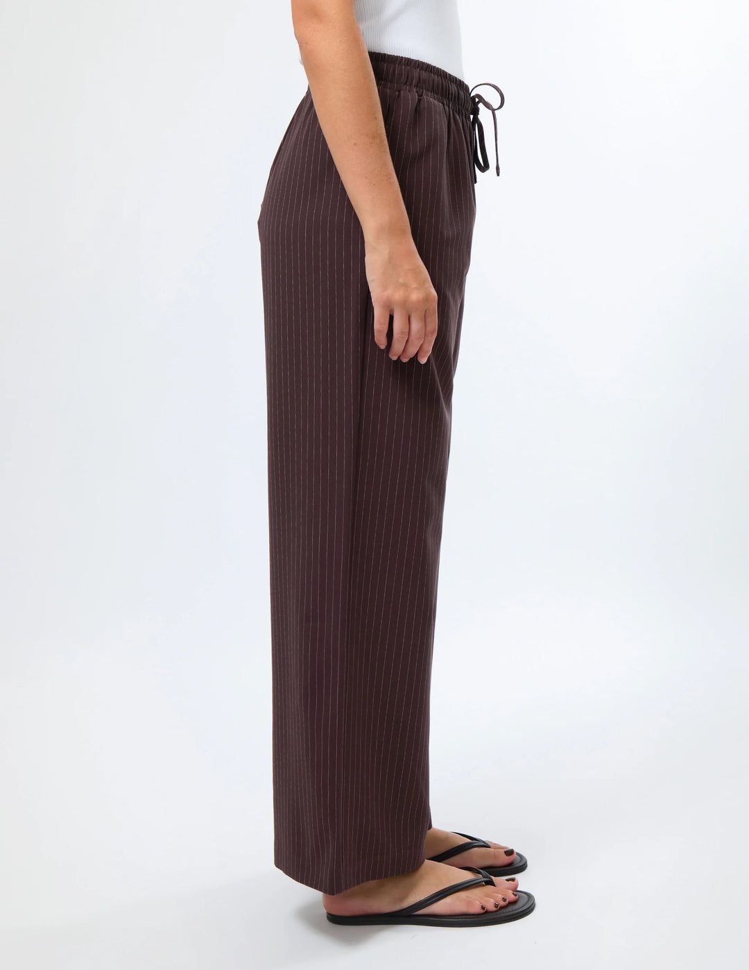 Nora Pant - Raisin Pinstripe