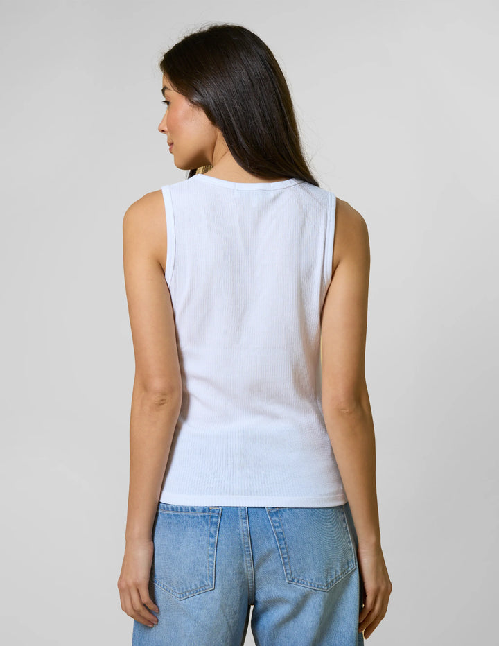 Rib Logo Tank - White