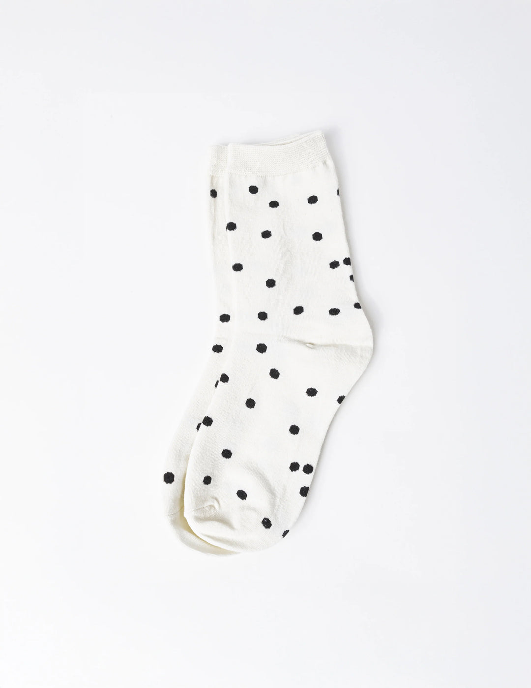 SOCKS NATURAL WITH BLACK DOTS
