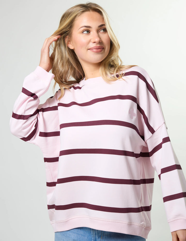 Newport Sweat Cross Stripe - Tulip