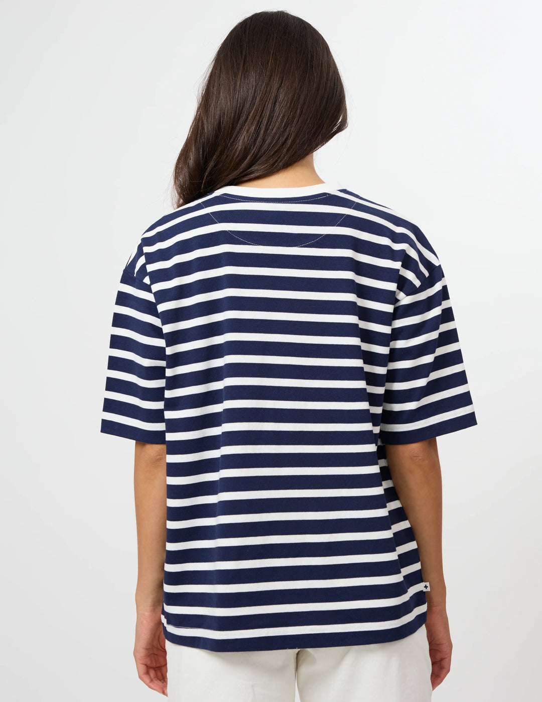 Porter Tee Stripe - Navy and White