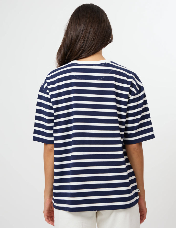 Porter Tee Stripe - Navy and White