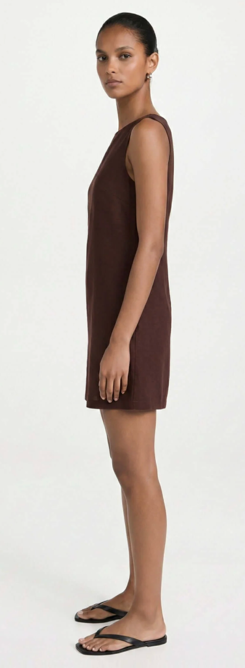 Rhodes Mini Shift Dress- Chocolate