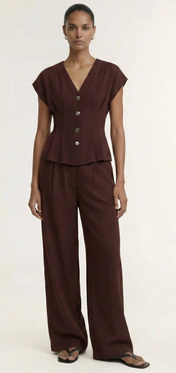 Rhodes Tailored Pant- Chocolate