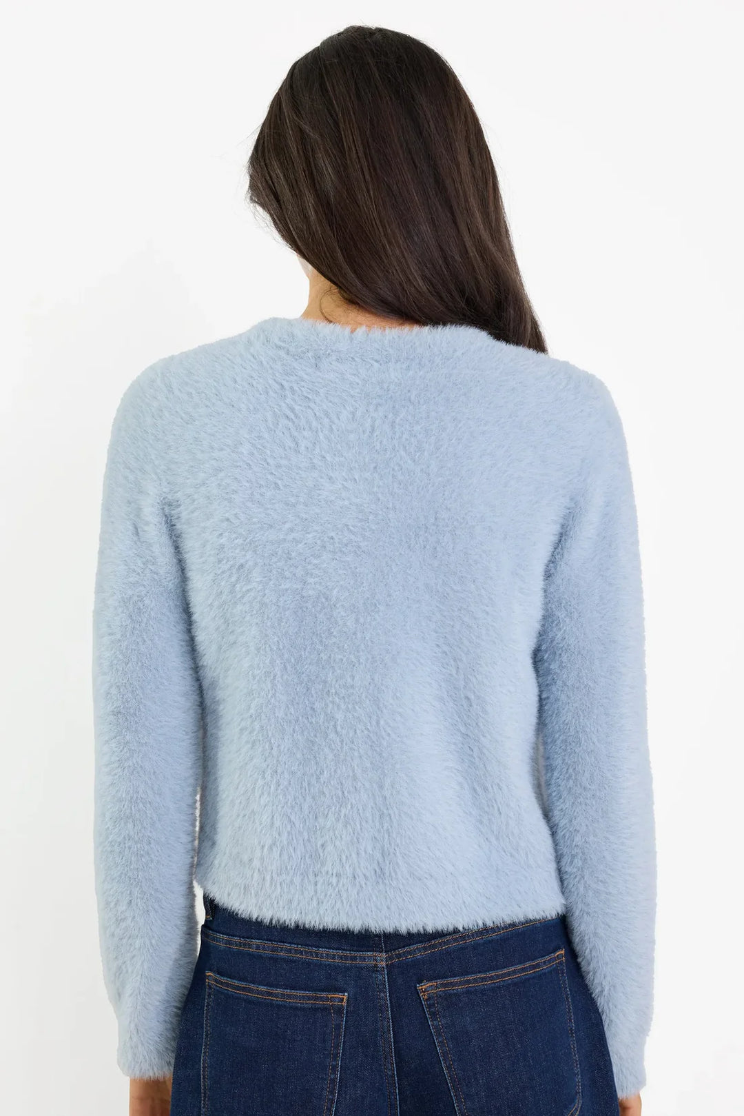 Sequel Light Blue Fluffy Knit Cardigan