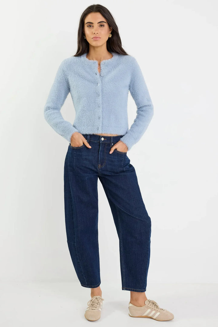 Sequel Light Blue Fluffy Knit Cardigan