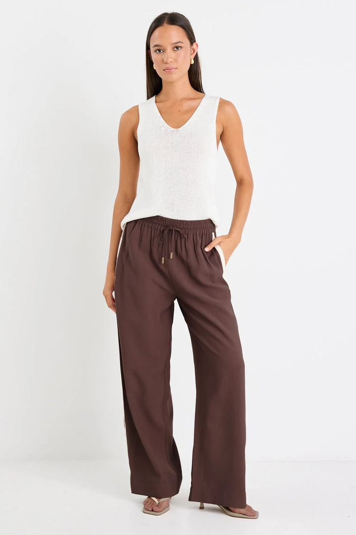 Townie Chocolate Stripe Side Tape Pant