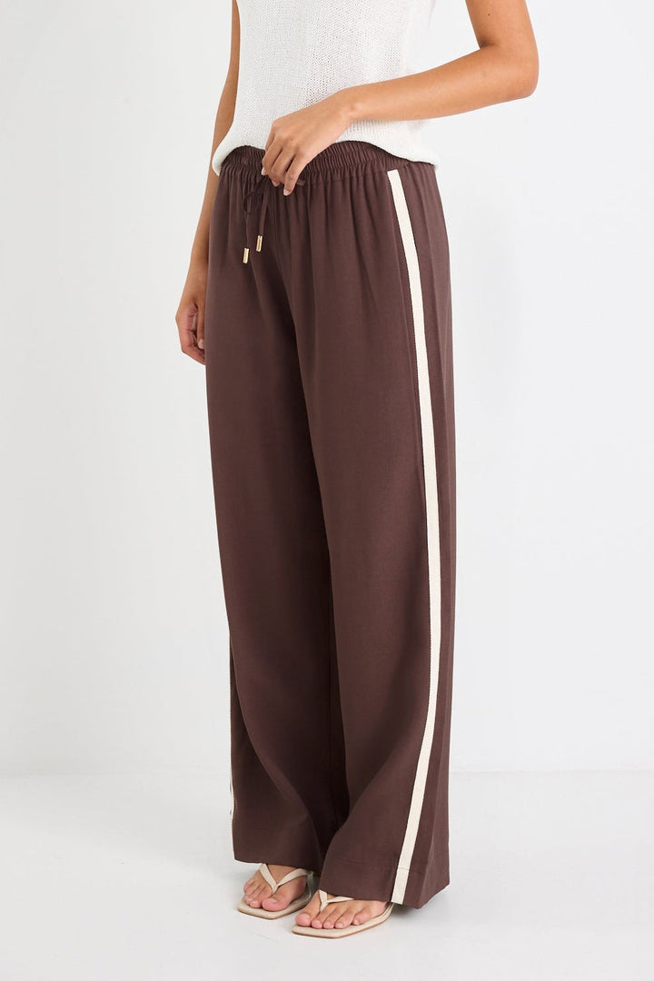Townie Chocolate Stripe Side Tape Pant