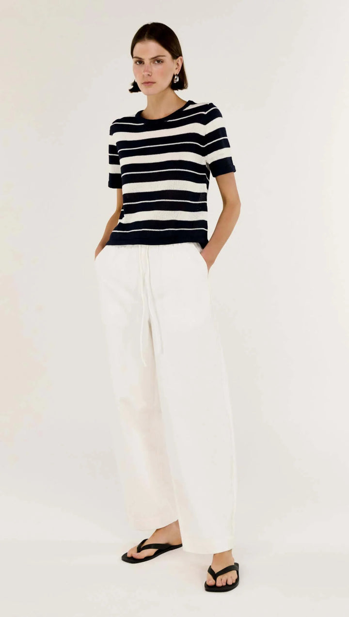 Rey Knit Tee - Navy/White Stripe