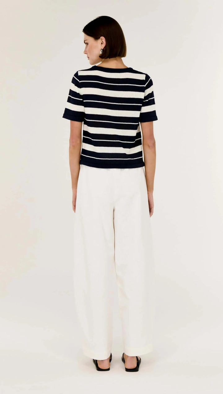 Rey Knit Tee - Navy/White Stripe