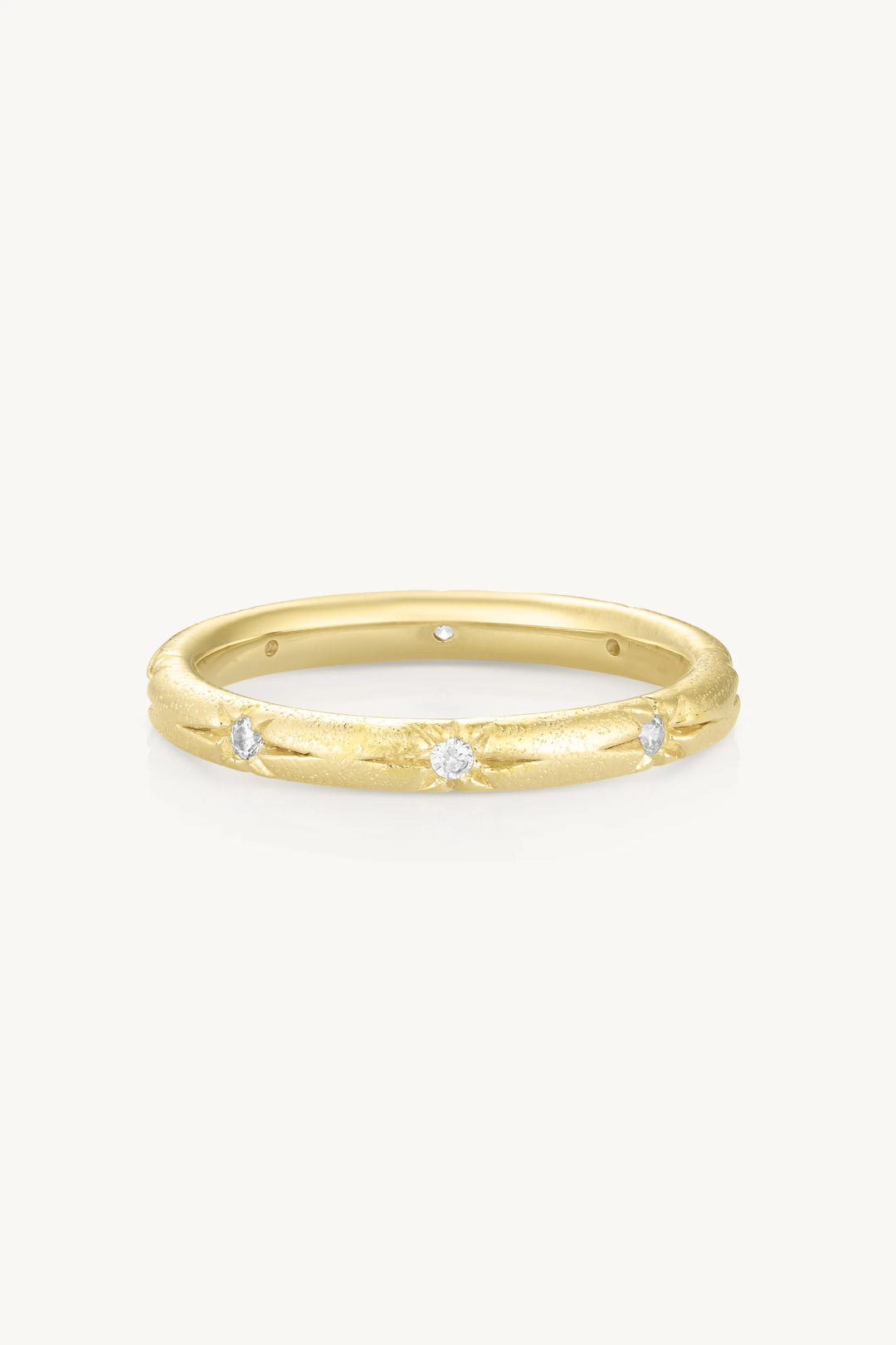 Starburst Gold Stacking Band - Size 8