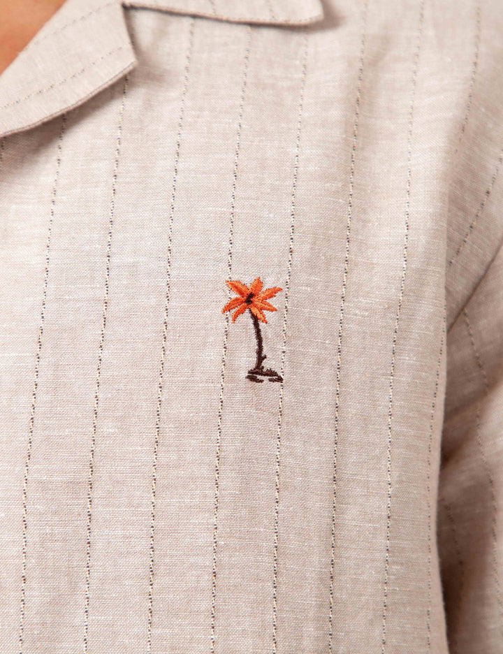 Cuban Short Sleeve Shirt - Aloha Sand Stripe