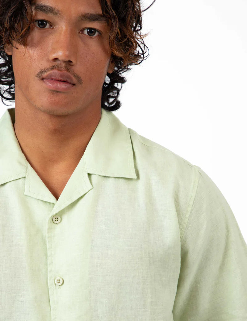 Cuban Linen Short Sleeved - Fog Green