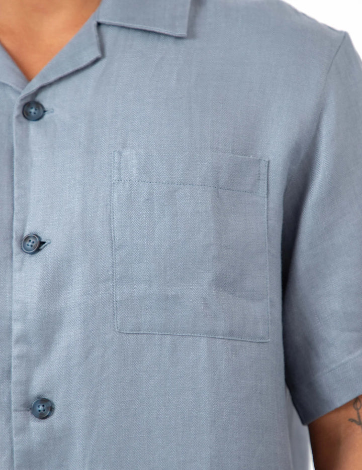 Shore Cuban SS Shirt - Blue Slate