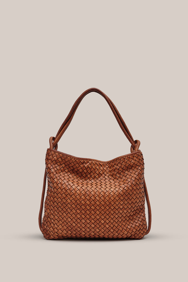 Woven Bella Backpack  - Tan