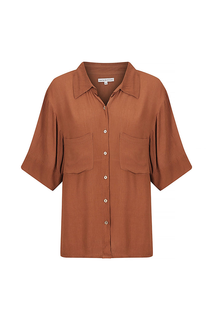 Tayla Shirt - Chocolate Crinkle