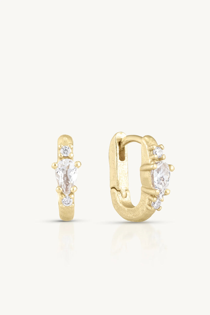 Textured Topaz Gold Huggies