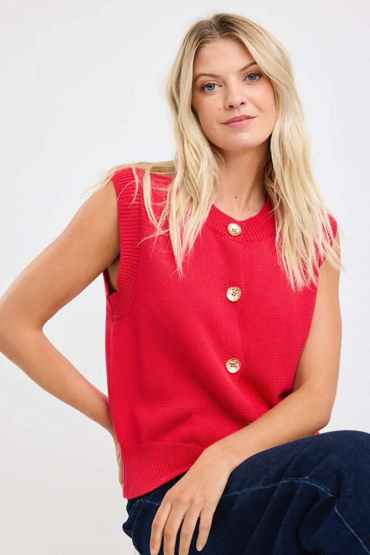 Trait Cherry Crewneck Knitted Vest Top