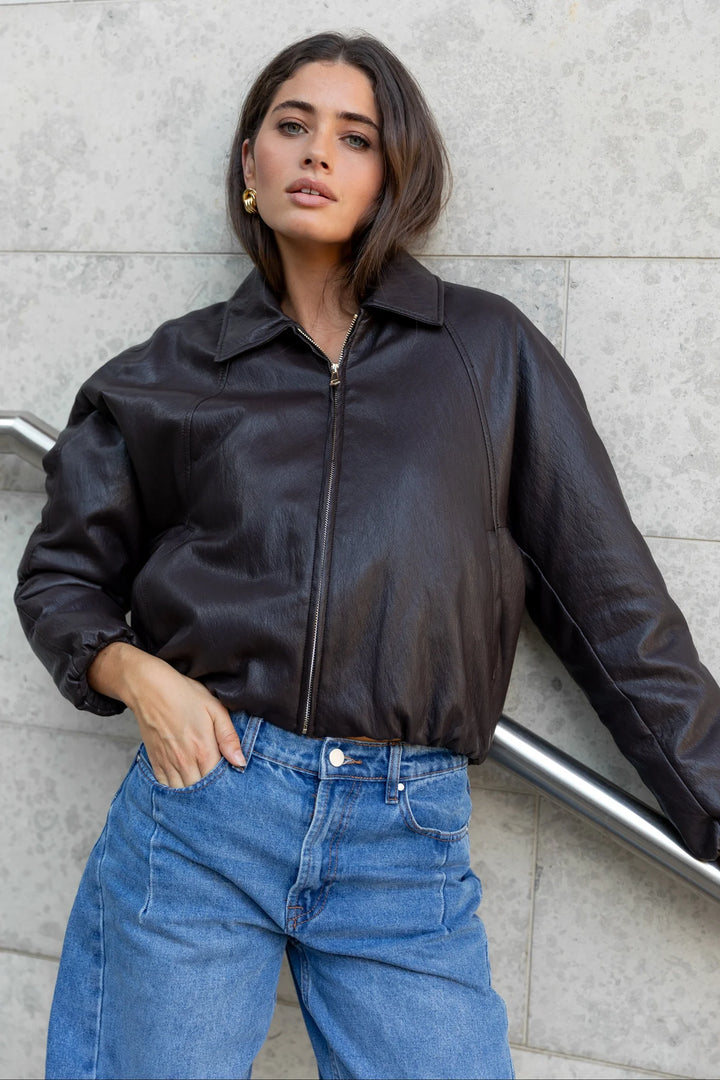 Troupe Chocolate Bubble Hem Jacket