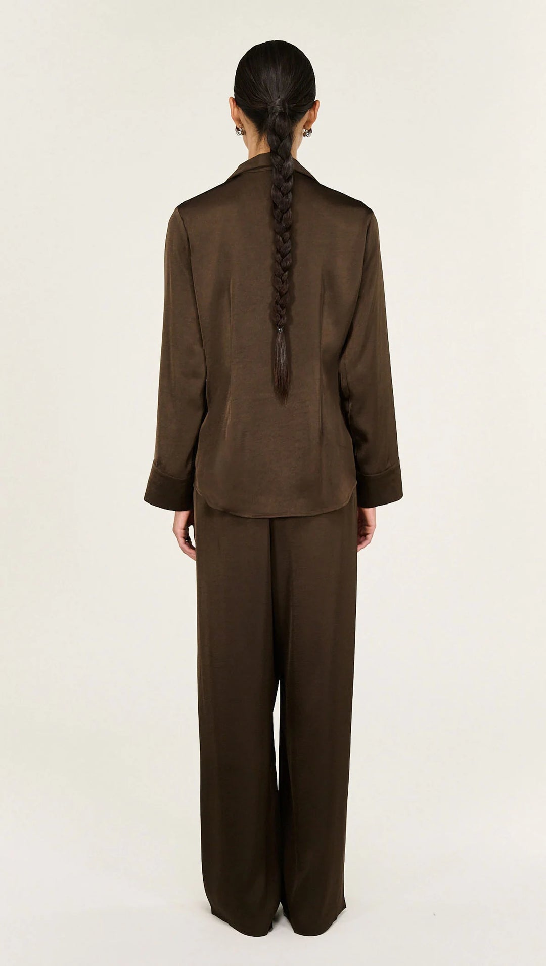 Chocolate Solace Satin Shirt