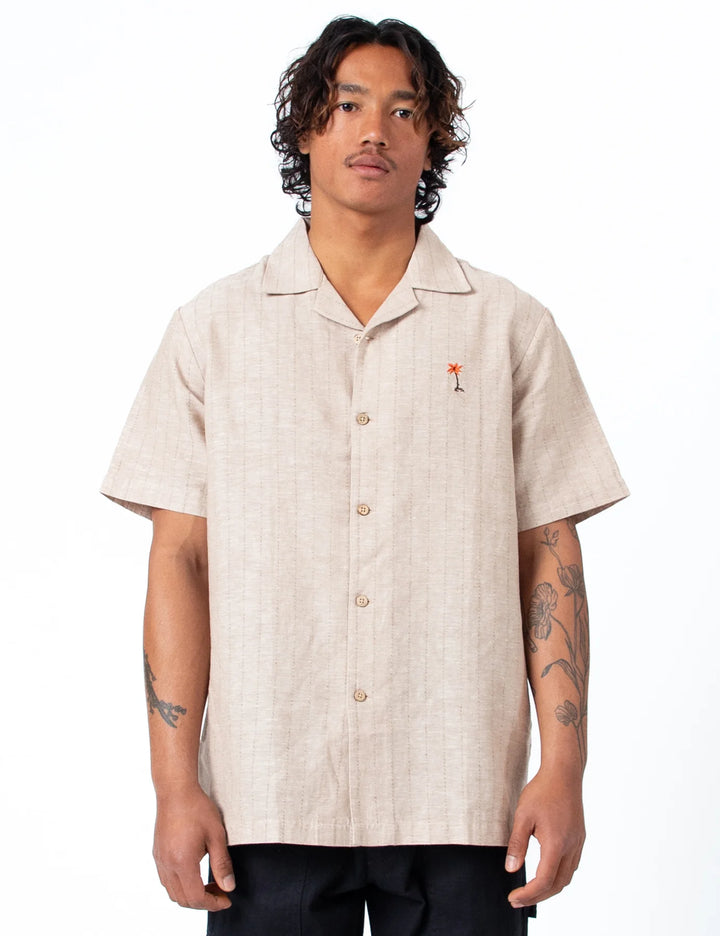 Cuban Short Sleeve Shirt - Aloha Sand Stripe