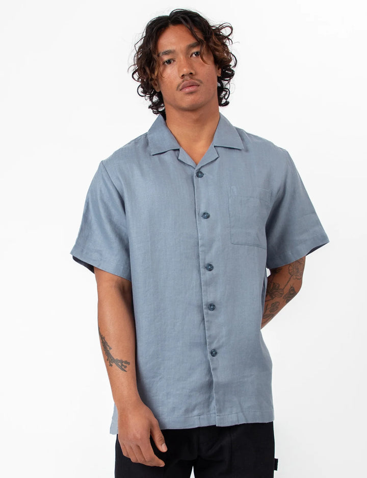 Shore Cuban SS Shirt - Blue Slate