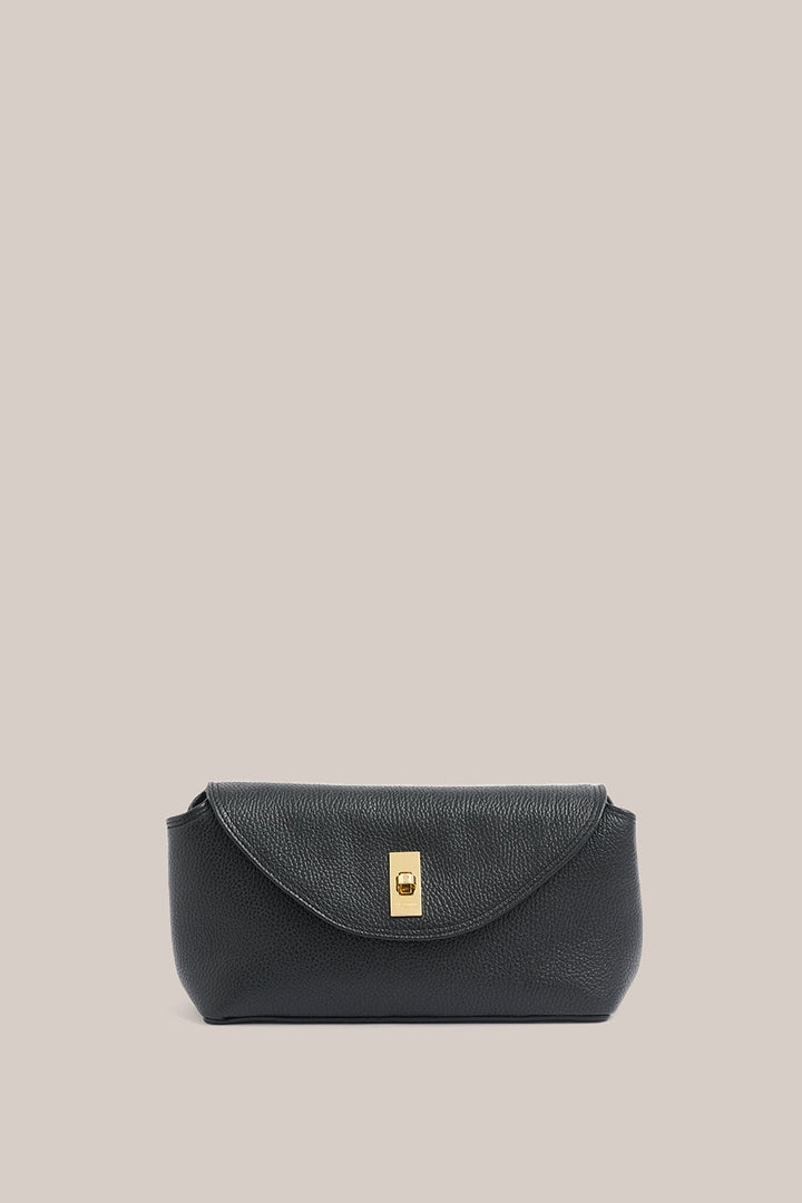 Sloane Black Leather Convertible Clutch