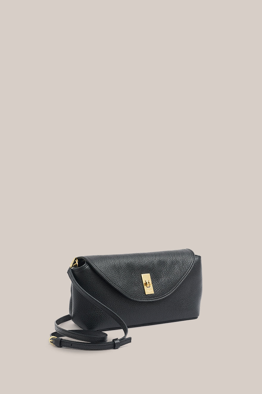 Sloane Black Leather Convertible Clutch