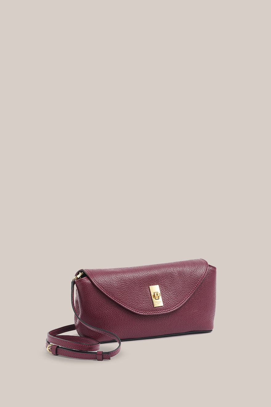 Sloane Bordeaux Leather Convertible Clutch