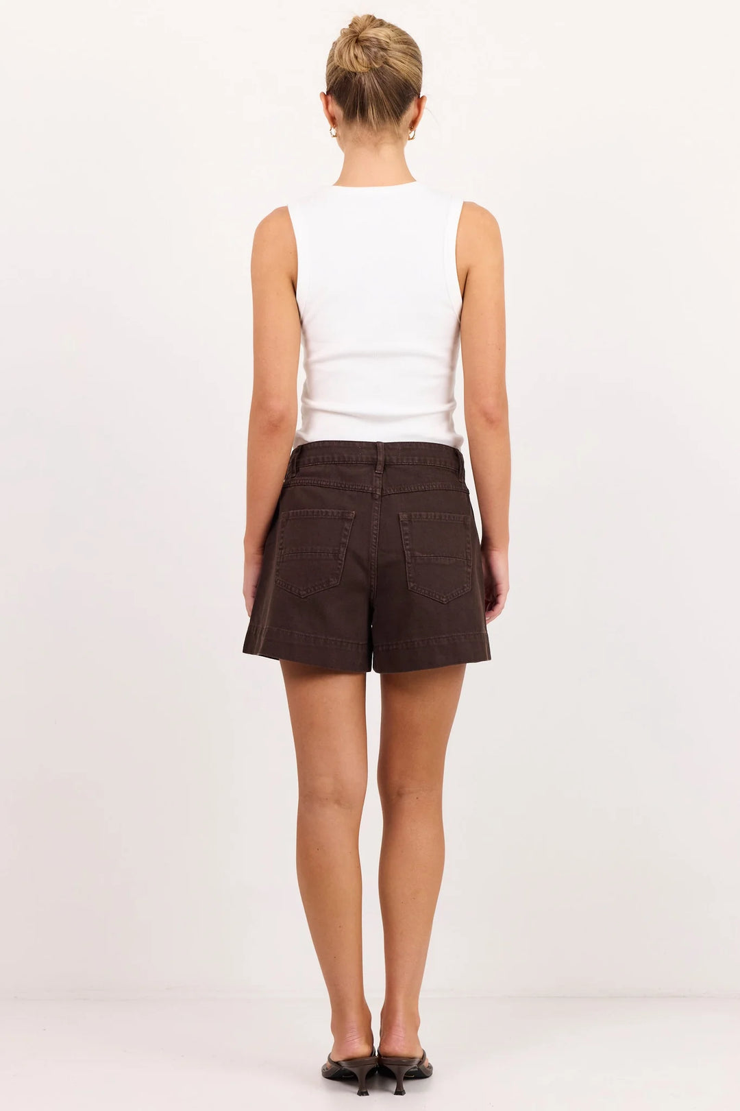 Kindly Dark Choc Pocket Denim Short