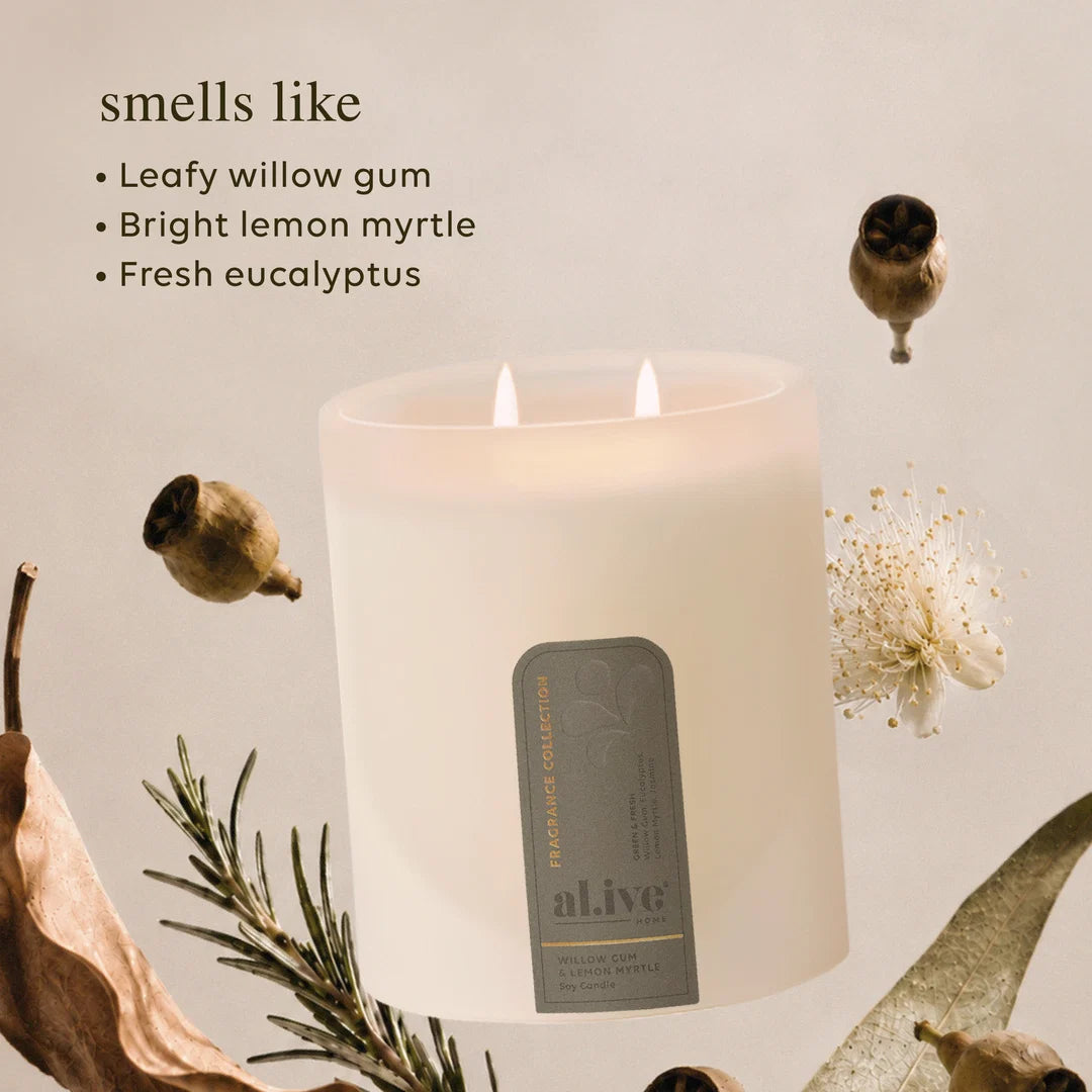Alive Soy Candle- Willow Gum & Lemon Myrtle