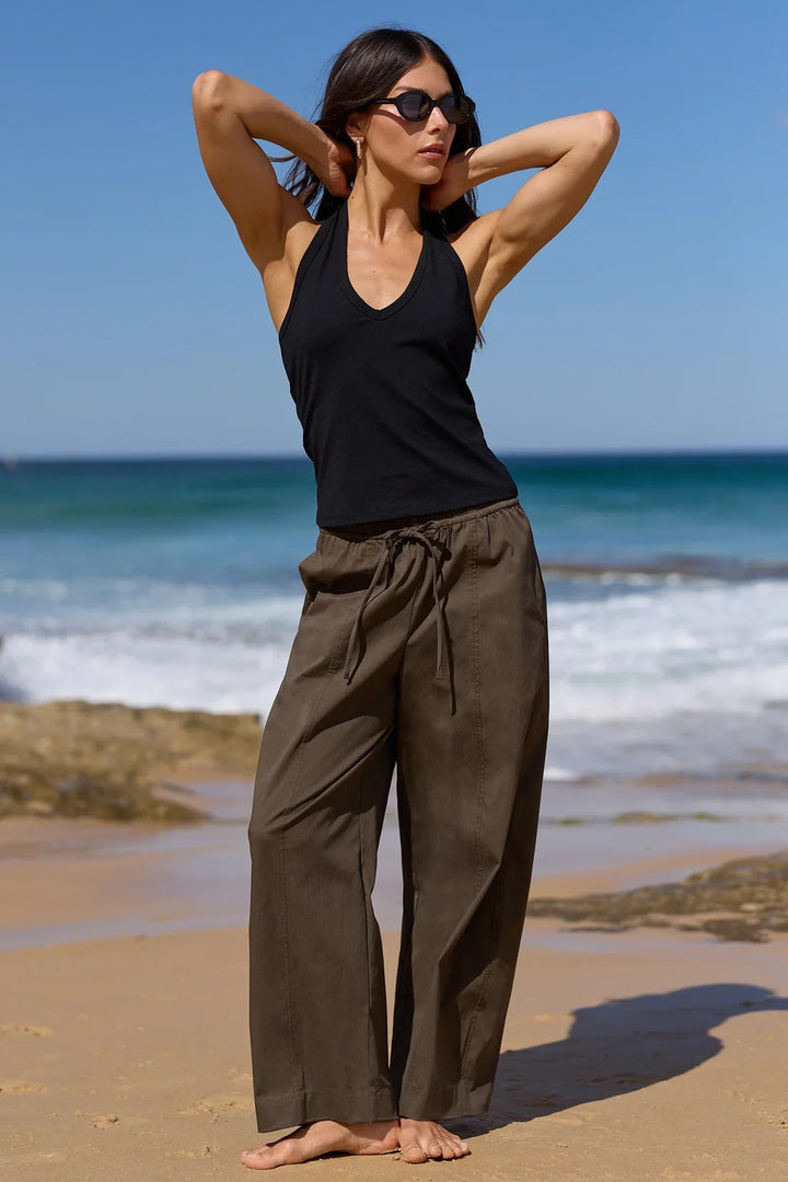Transit Olive Barrel Leg Pants