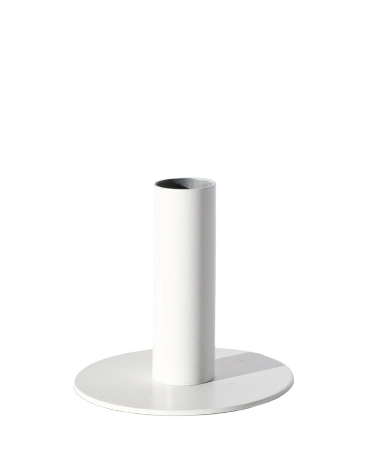 White Plated Candle Holder