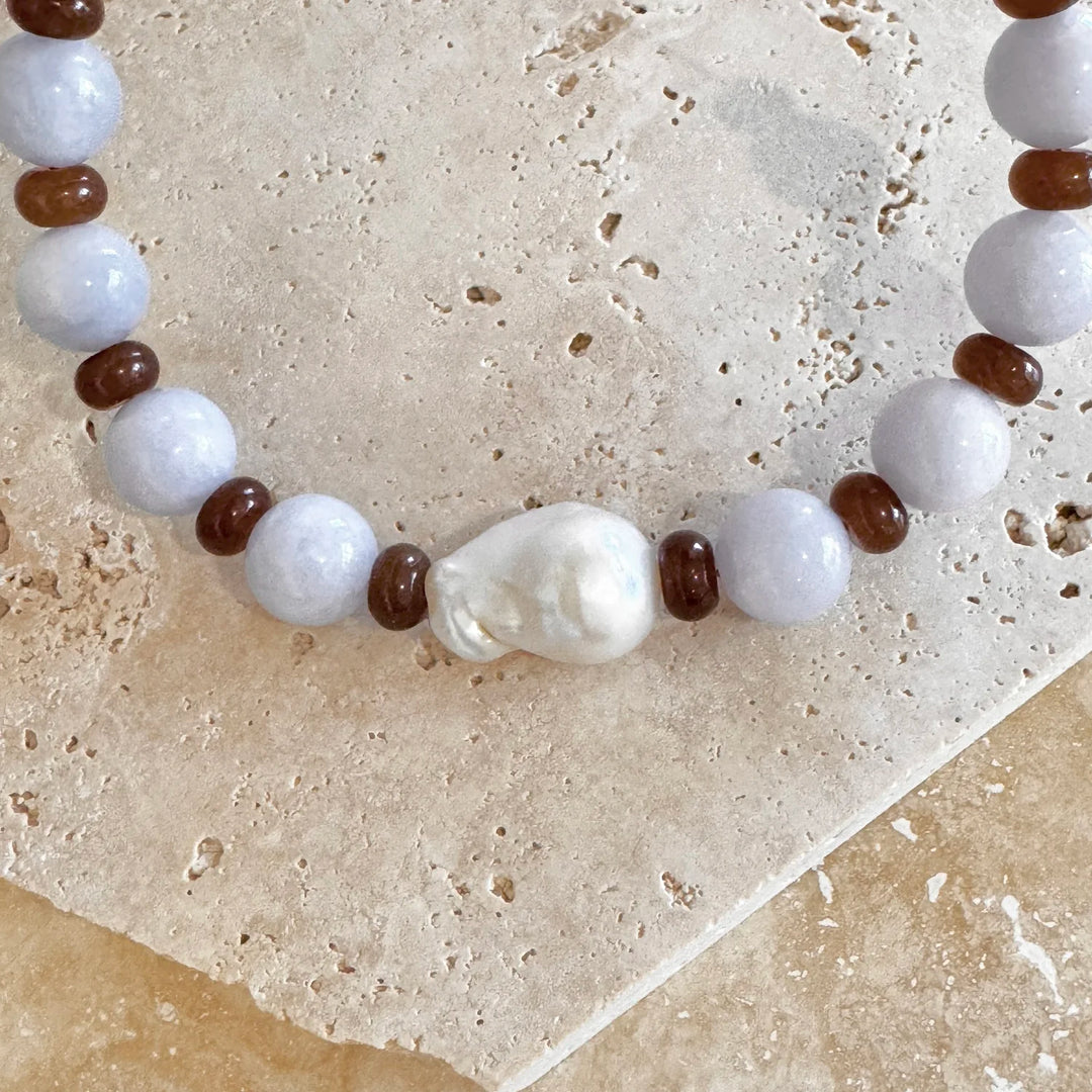 Wilma Necklace - Selah with Baroque Pearl