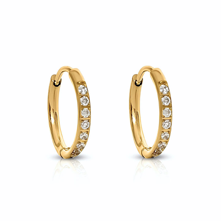 Transition Gold Huggie Earrings - 8mm
