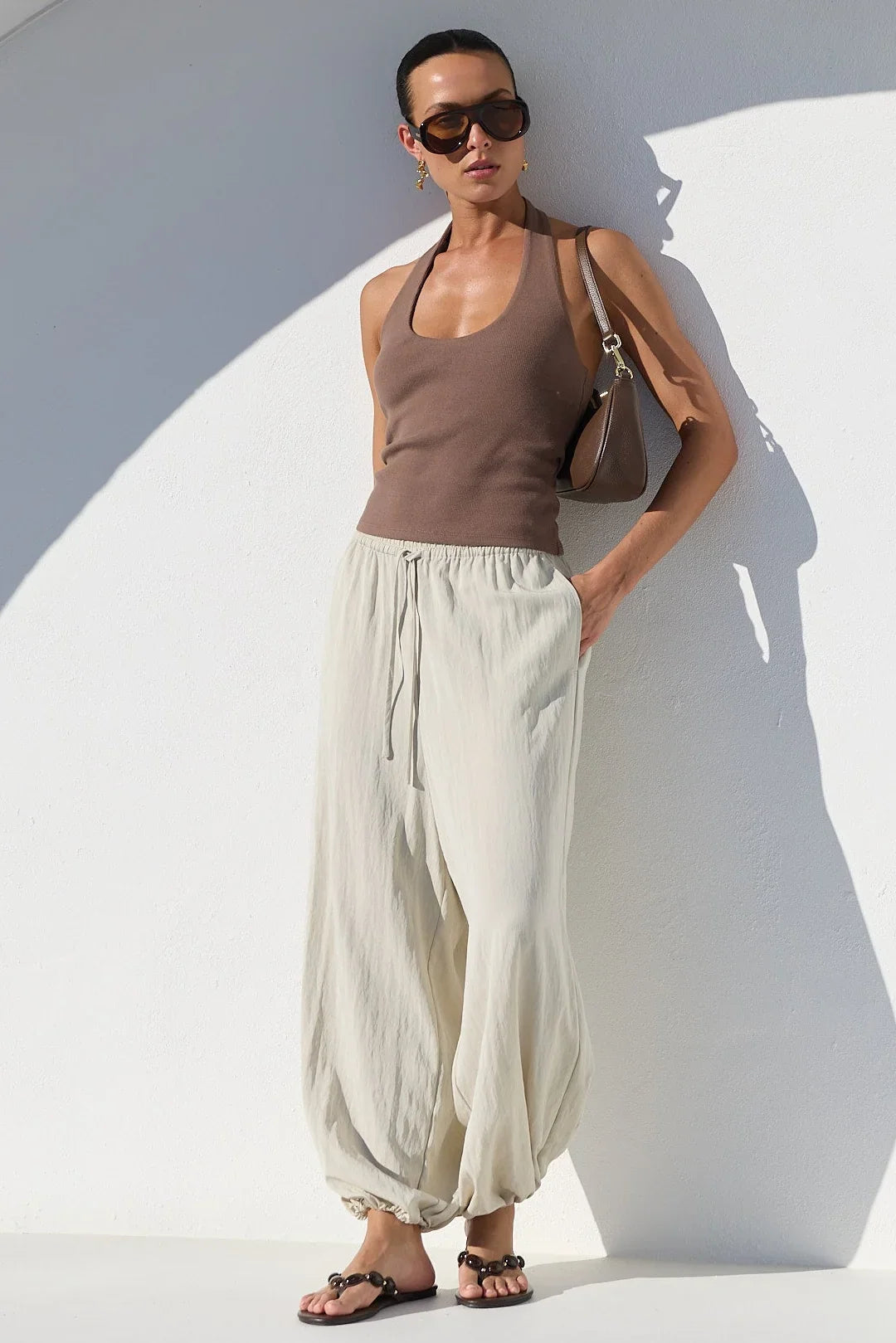 Yearning Mocha Halter Neck Tank