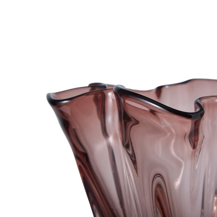 Wavy Glass Vase - Plum