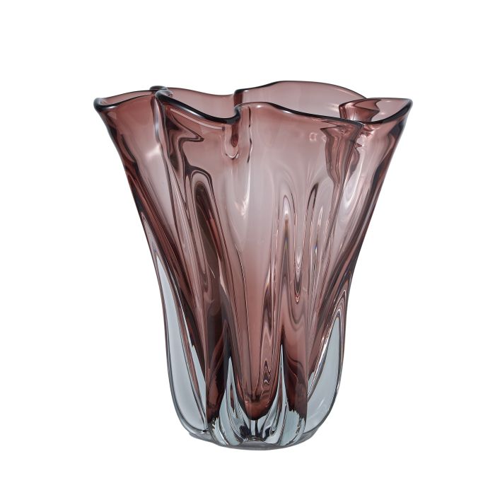 Wavy Glass Vase - Plum