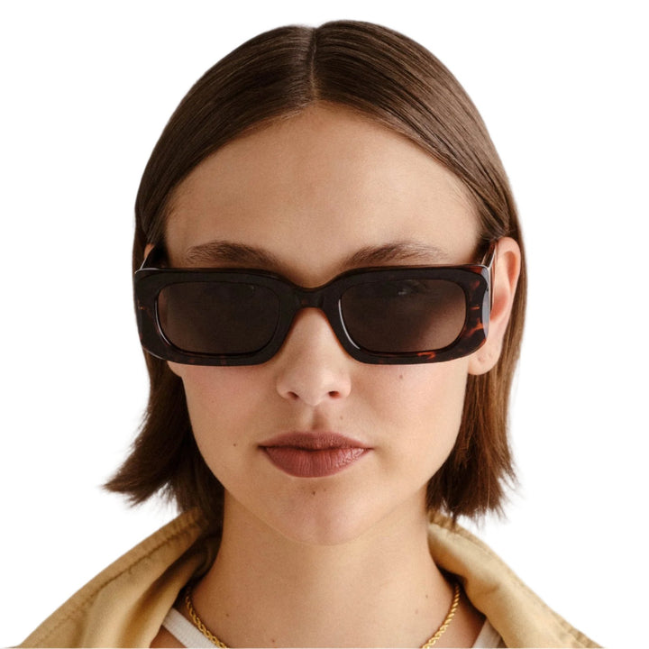 Le Specs Rippled Rebel Sunglasses in Tort