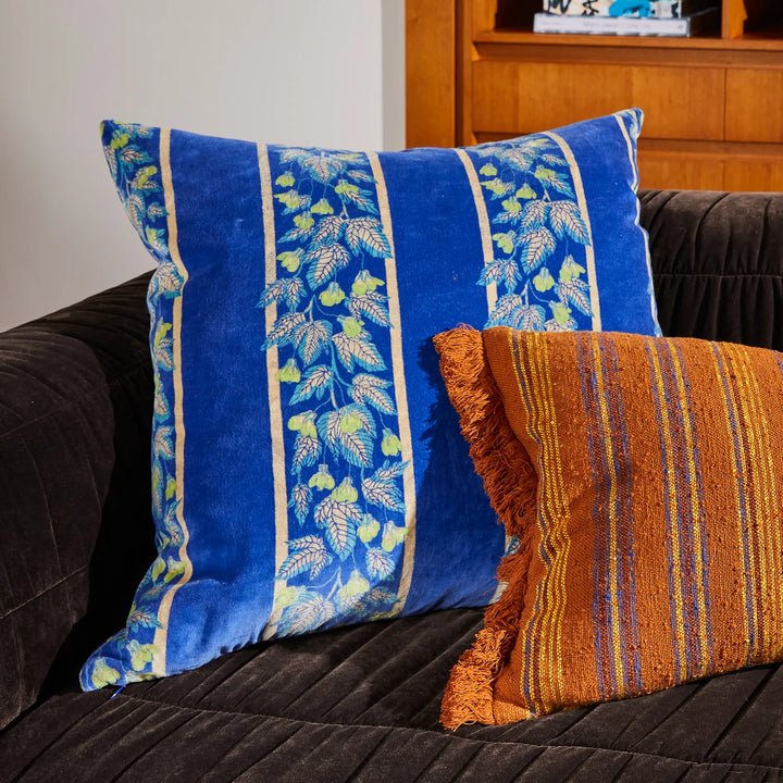 Agata Velvet Cushion - Ultramarine