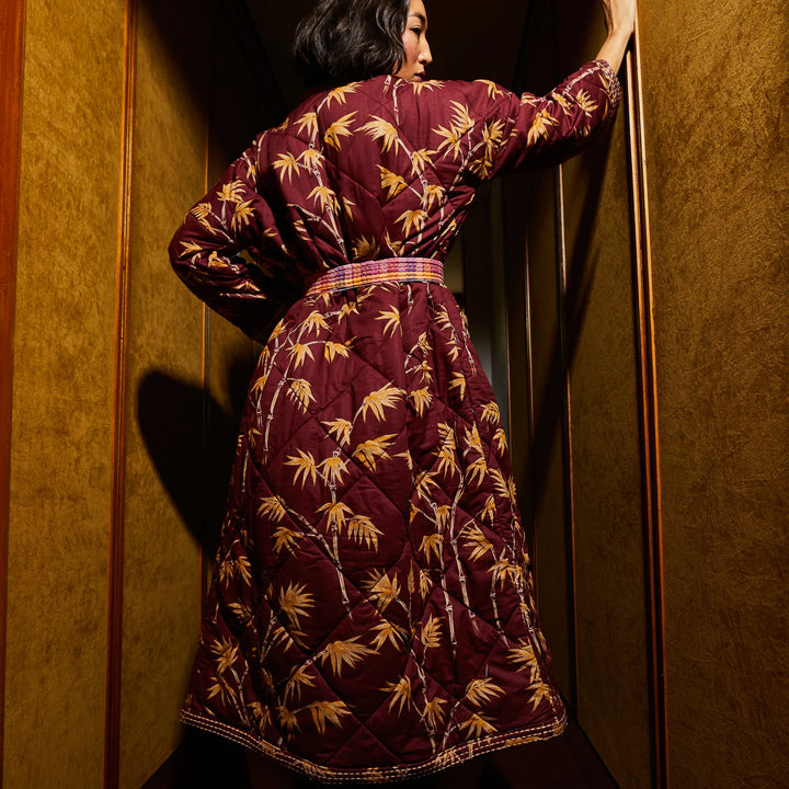Aneta Quilted Robe - Rosewood