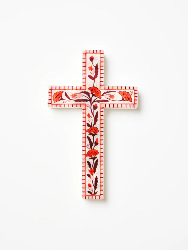 Samira Large Cross - Pink Flower
