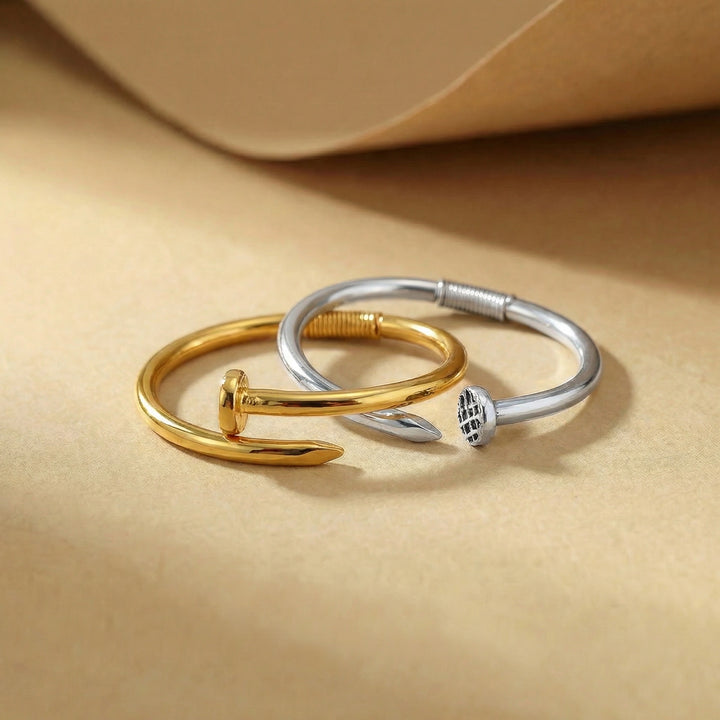 Nail Cuff Bracelet in Gold
