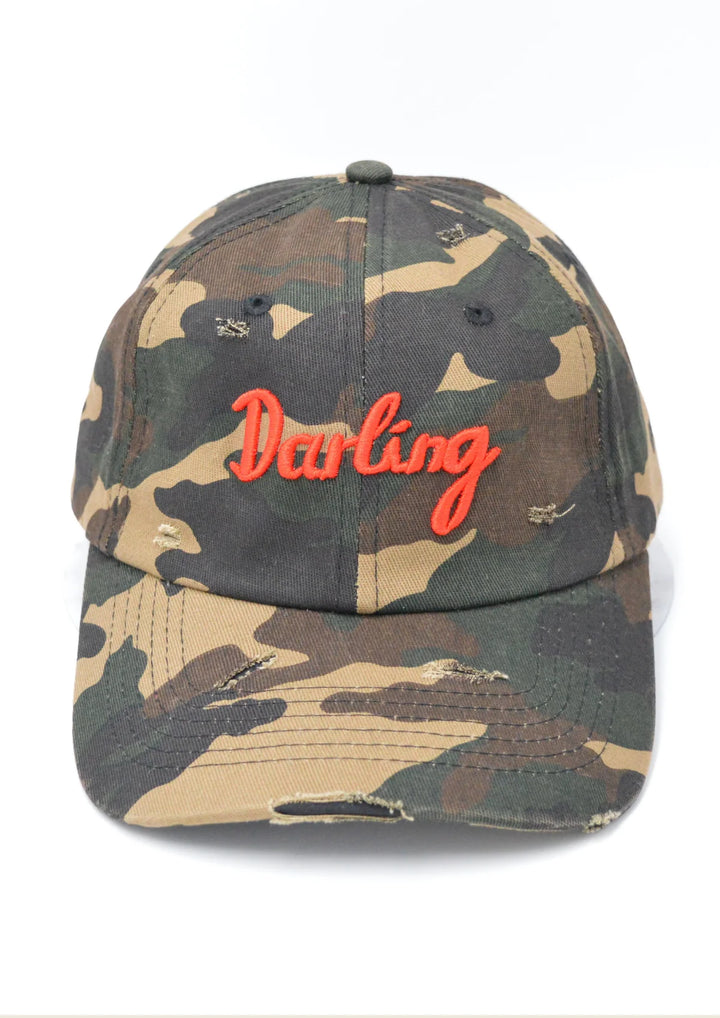 Distressed Camo Darling Cap