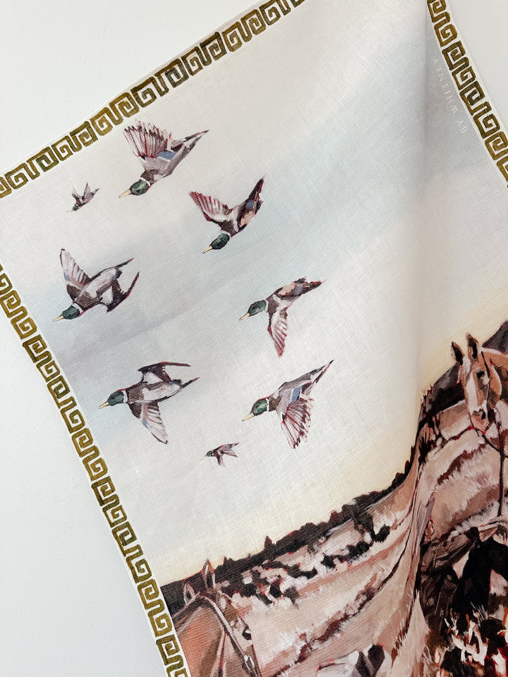 Cowboy Camp Linen Tea Towel