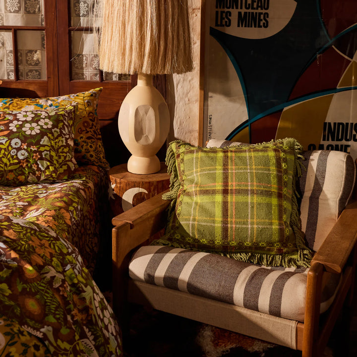 Frances Woven Cushion - Moss