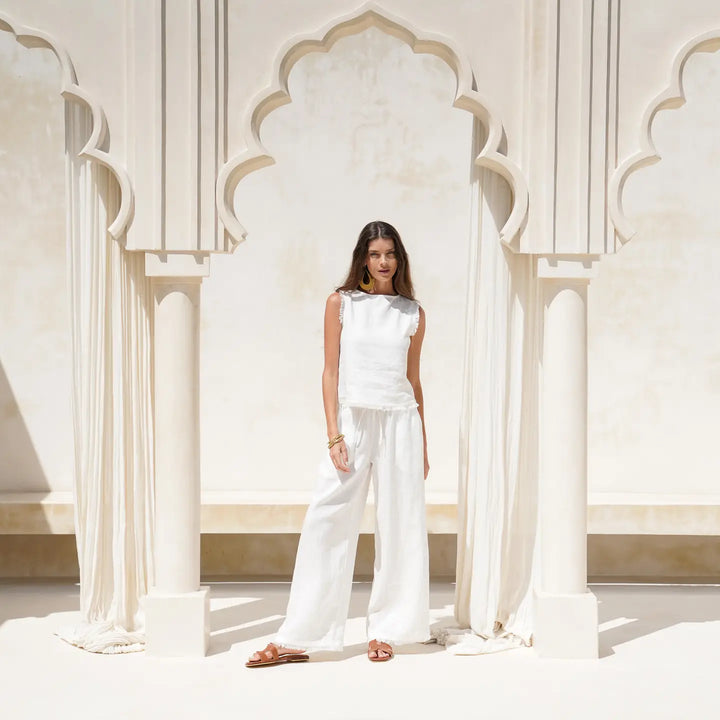 Linen Coastal Pants - Coconut